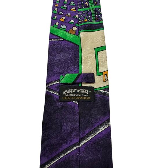 Looney Tunes 1992 Wile E Coyote Road Runner Basketball Cartoon Necktie Novelty - Picture 4 of 7